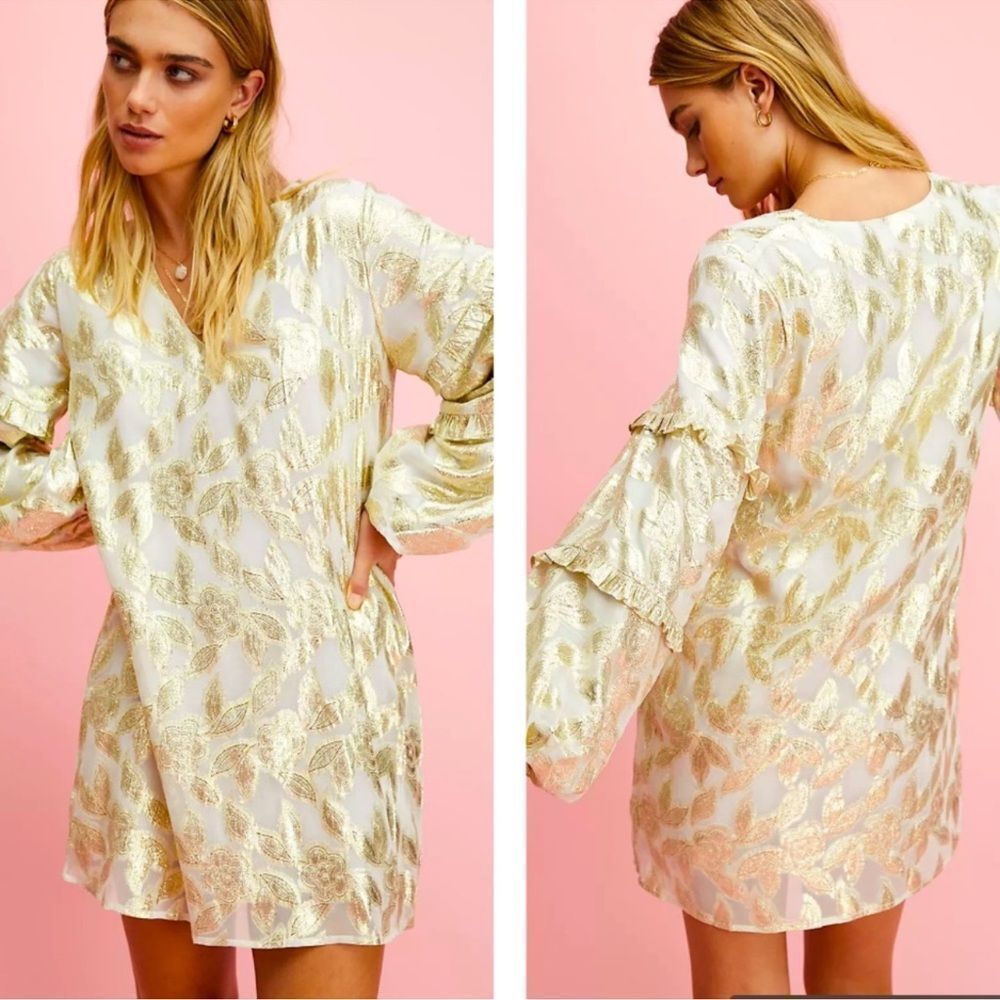Jen’s Pirate Booty Gold Mini Dress
Size XS